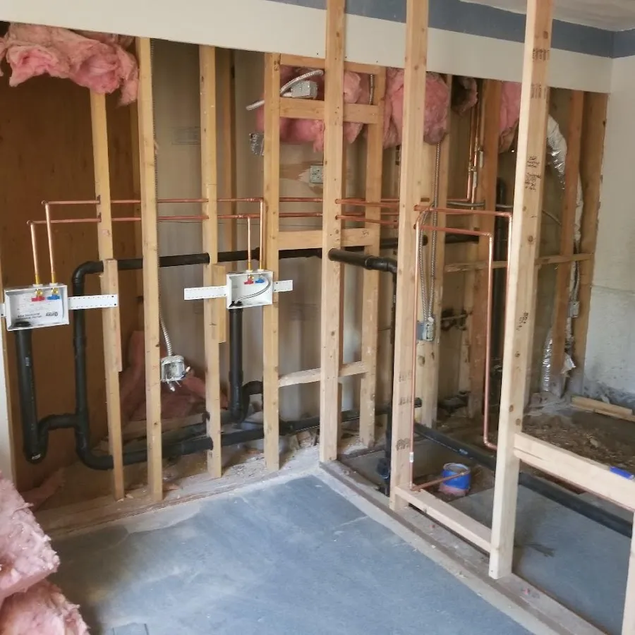 Copper pipe rough-in and plumbing installation in Susanville